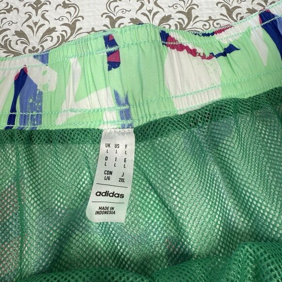 Adidas Swim Trunks Men‎ Size Large Hawaiian Theme Green - Picture 4 of 8